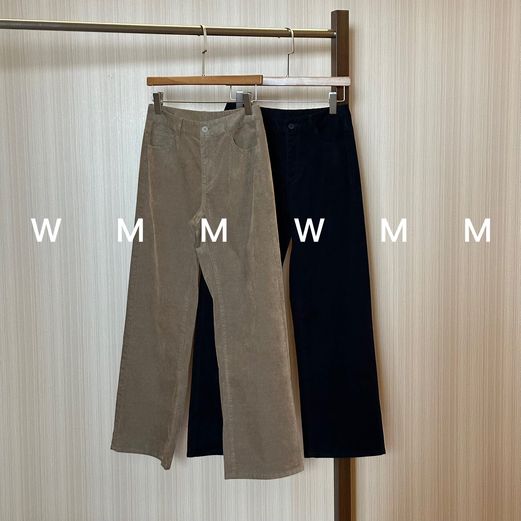 WMM卡其色灯芯绒休闲裤女新款休闲百搭时尚舒适显瘦简约直筒长裤