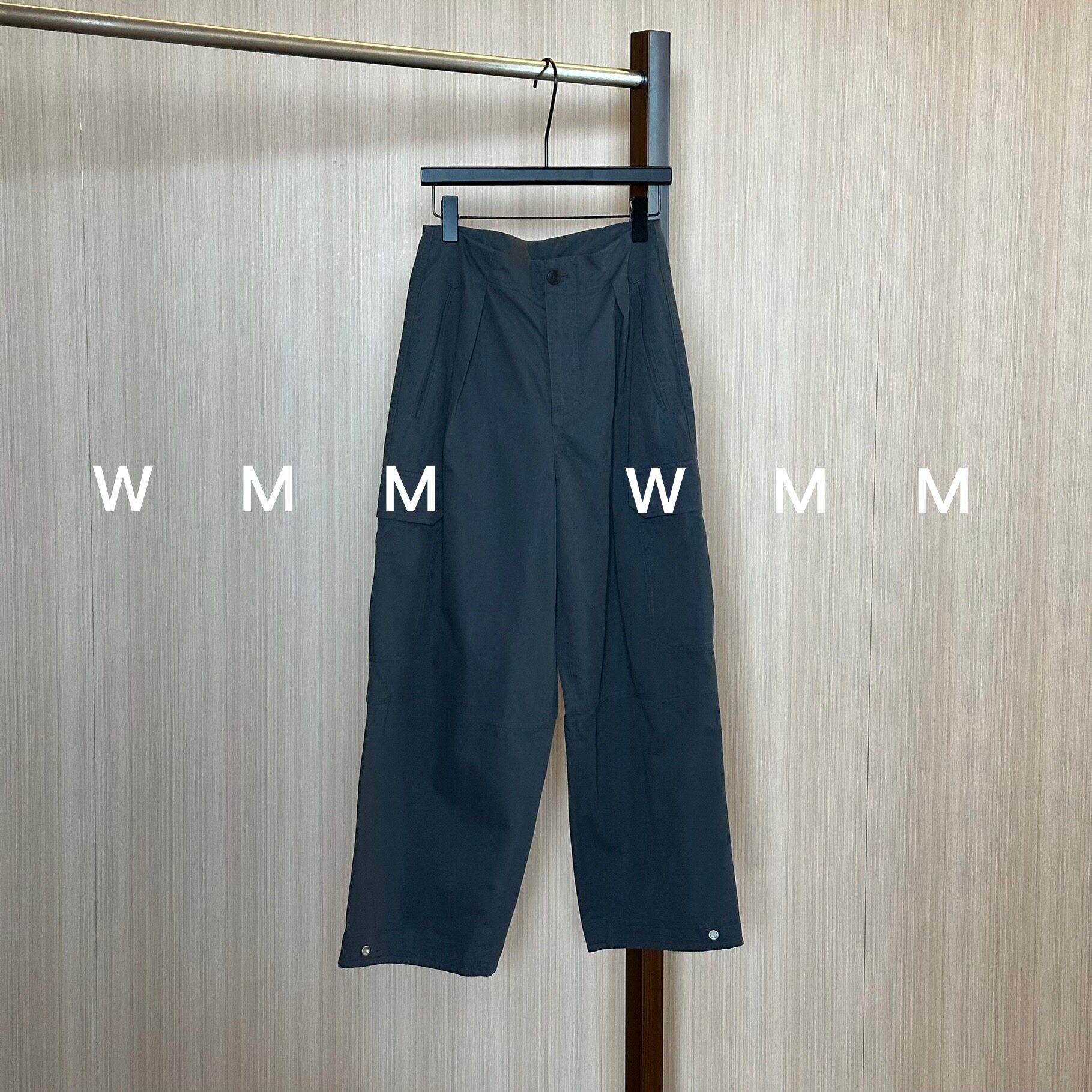 WMM工装扣子裤脚阔腿女春夏新款百搭时尚休闲通勤裤显瘦纯色小众