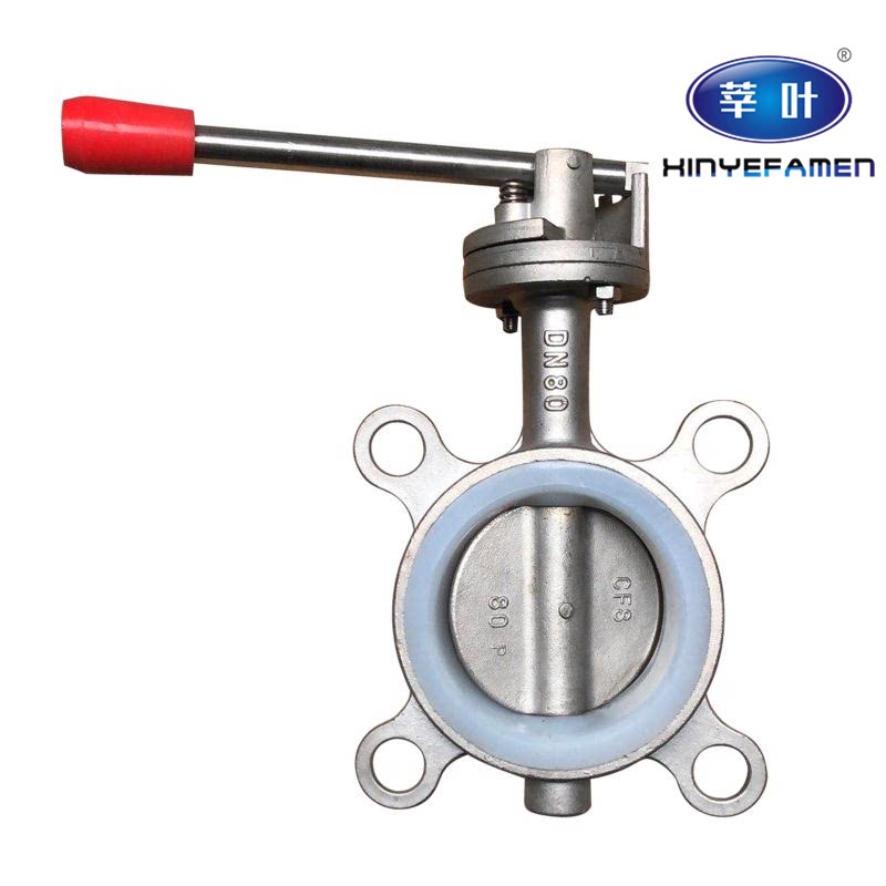 d71x-10p 不锈钢硅胶密封对夹式蝶阀dn50 65 80 100 125 150 200