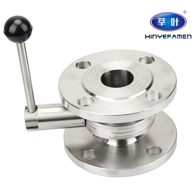 304卫生级不锈钢法兰蝶阀 卫生级拉杆式法兰蝶阀dn50 65 100 150