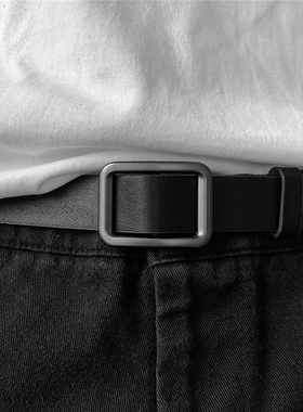 休闲西装皮带男高级感无孔腰带潮ins港风装饰时尚复古牛仔裤裤带