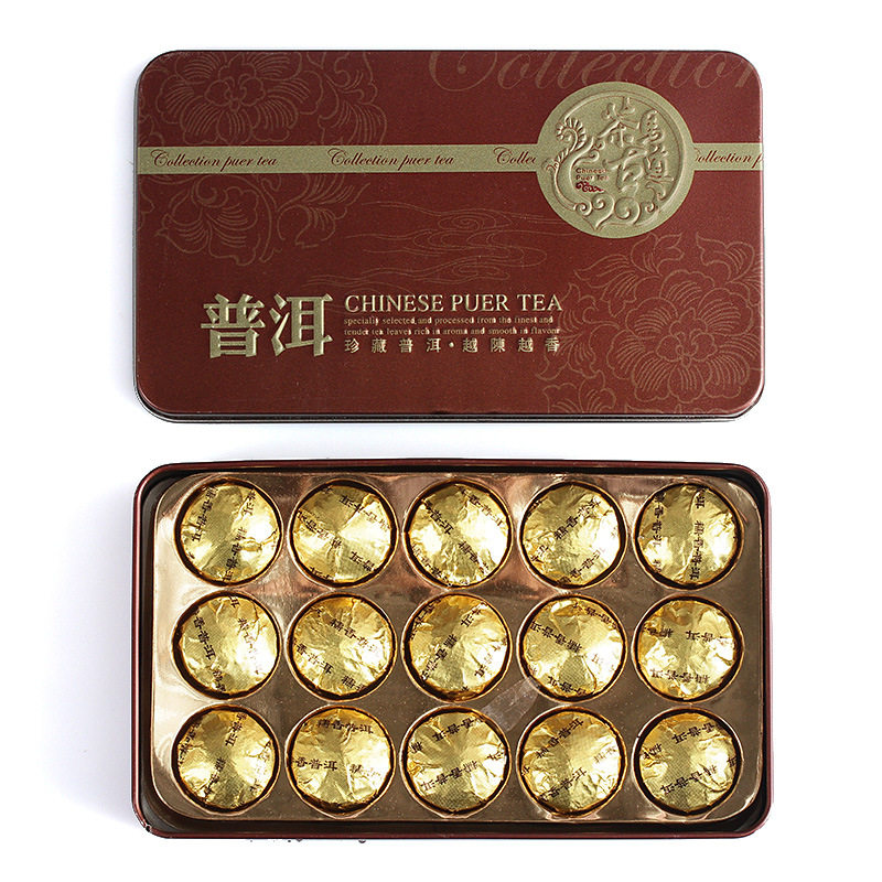 云南茶叶 糯香普洱熟茶 小沱茶 糯米香沱茶铁盒