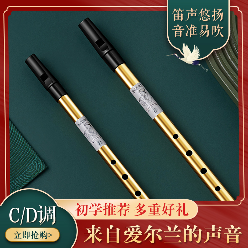 爱尔兰哨笛初学者竖笛锡笛C调D调笛子专业演奏高音直笛乐器学生用