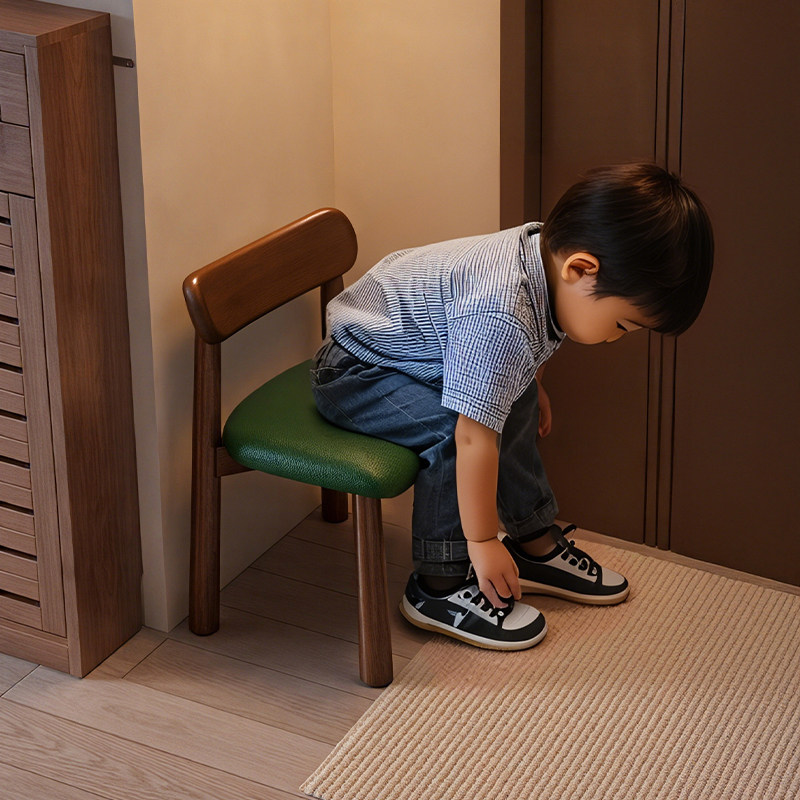 儿童门口换鞋凳幼儿园实木小凳子家用木座椅靠背小椅子宝宝小板凳