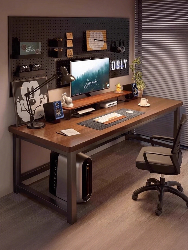 饰品电脑桌台式卧室家用学生学习书桌成人办公桌长方形桌子拉车