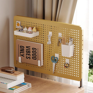 桌面置物架书桌上洞洞板家用学生写字台收纳架办公夹立式展示架子