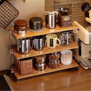 实木餐桌置物架多层收纳层架可摺叠桌子桌面增高架模型展示架杯架