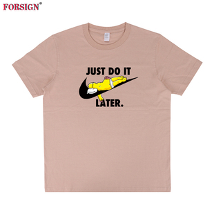 T恤 later搞笑恶搞睡觉男女短袖 辛普森一家卡通动漫just