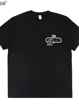 Don't Look Back后视镜创意恶搞趣味英文字母文字短袖T恤男女