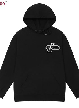 Don't Look Back后视镜创意恶搞趣味英文字母文字连帽卫衣男女