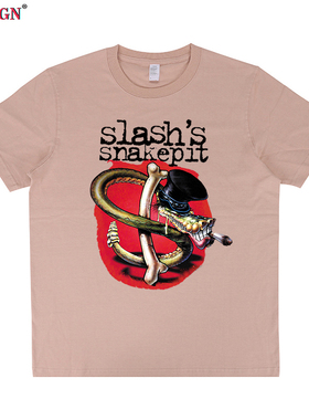 摇滚乐队Slash's Snakepit复古Guns N' Roses枪花玫瑰短袖T恤男女
