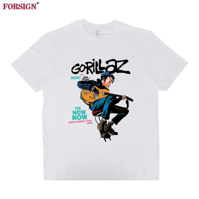 街头霸王gorillaz虚拟角色乐队短袖T恤now男女复古怀旧吉他卡通