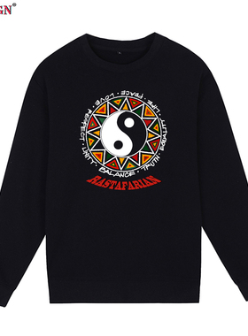 雷鬼rasta reggae八卦街头牙买加音乐复古怀旧卡通圆领卫衣男女