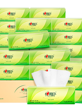 心相印茶语丝享M码抽纸3层110抽压花无香餐巾纸DT32110整箱27包