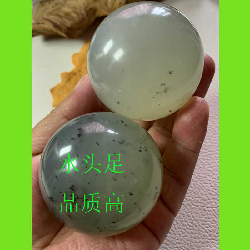 天然岫玉手球水墨球水墨 岫岩玉岫玉手球水墨手球玉石球