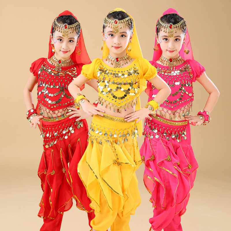 六一少儿肚皮舞蹈服儿童印度舞演出服女孩幼儿园天竺少女表演服装