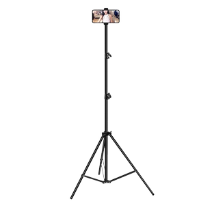 手机支架落地三脚架直播拍摄短视频用床头桌面便携伸缩可折叠户外抖音直播卖货美颜补光自拍神器三角架1.7米