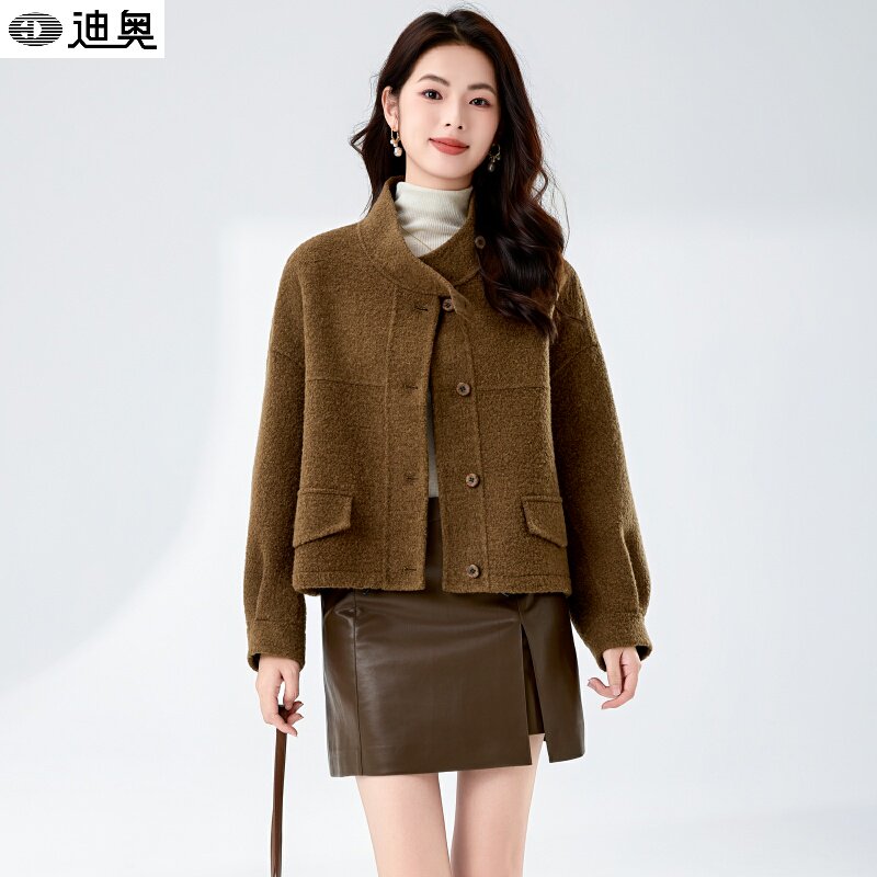 秋冬新款气质毛呢外套女2025立领排扣简约呢子大衣休闲百搭短上衣,女装/女士精品,毛呢外套,淘宝优惠券,粉丝福利购,淘宝优惠卷