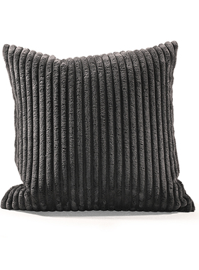 『灯心』高端灯芯绒深灰色抱枕条纹粗纹毛绒样板间方靠枕现代简约