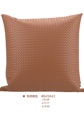 『莫兰迪』编织纹理皮革设计师搭配沙发热带橙色高级感抱枕方枕