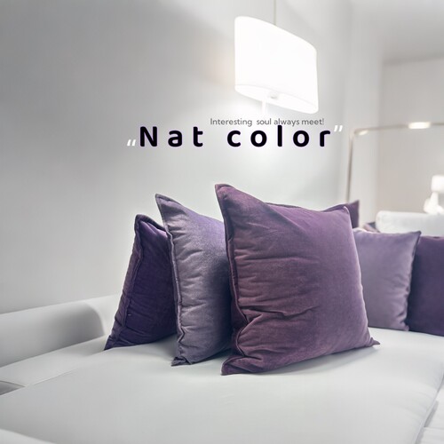 优雅高贵紫色沙发搭配靠枕抱枕