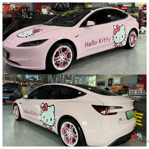 特斯拉Model Y 3凯蒂猫车贴拉花SU7雅阁3系蔚来ET5TKT猫可爱贴纸