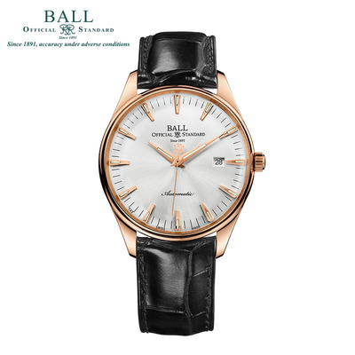 18K玫瑰金材质铁路时计