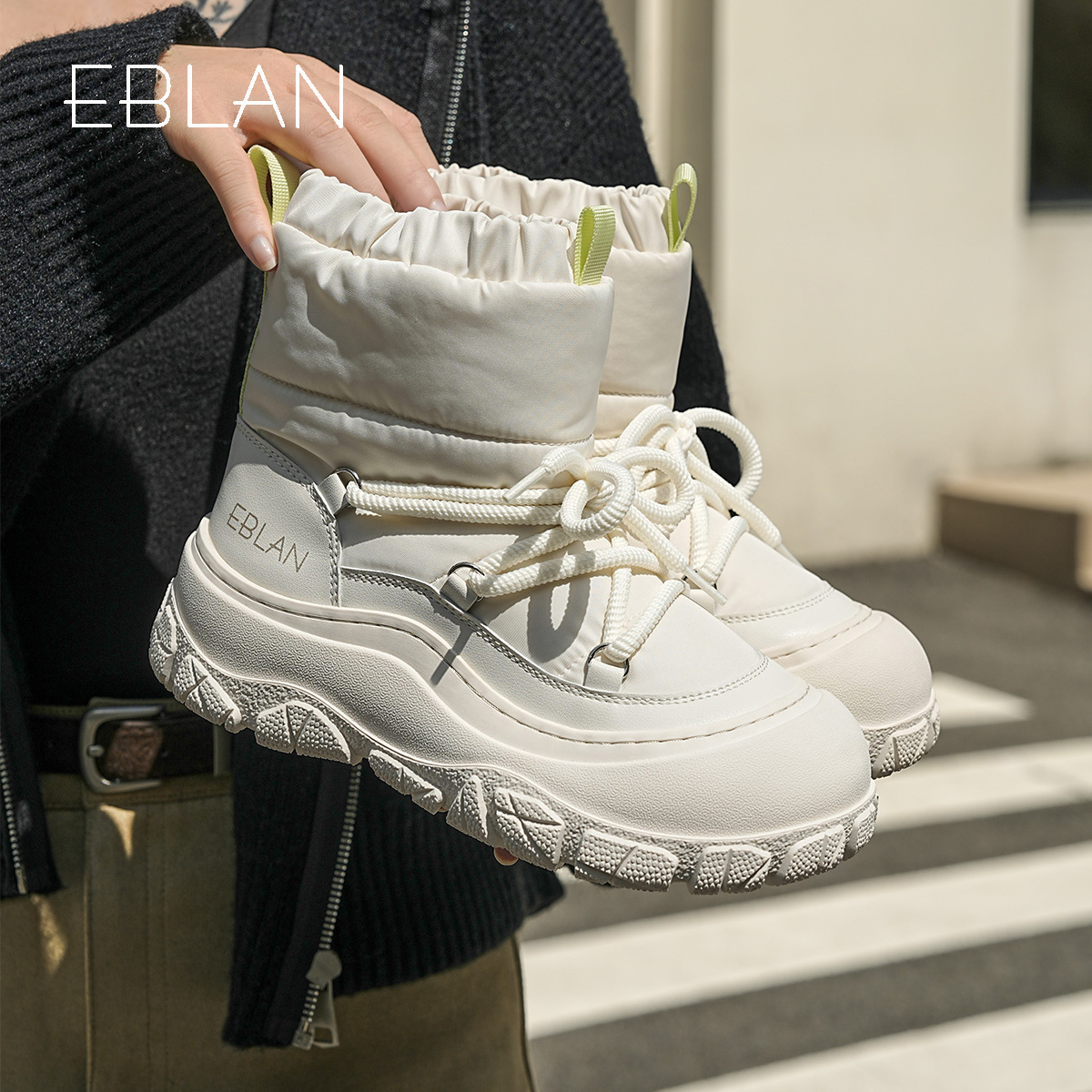 伊伴女鞋25冬新款女士时尚雪地靴