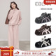 伊伴丑萌复古泡芙德训鞋 女2026春季 新款 EBLAN 内增高休闲面包板鞋