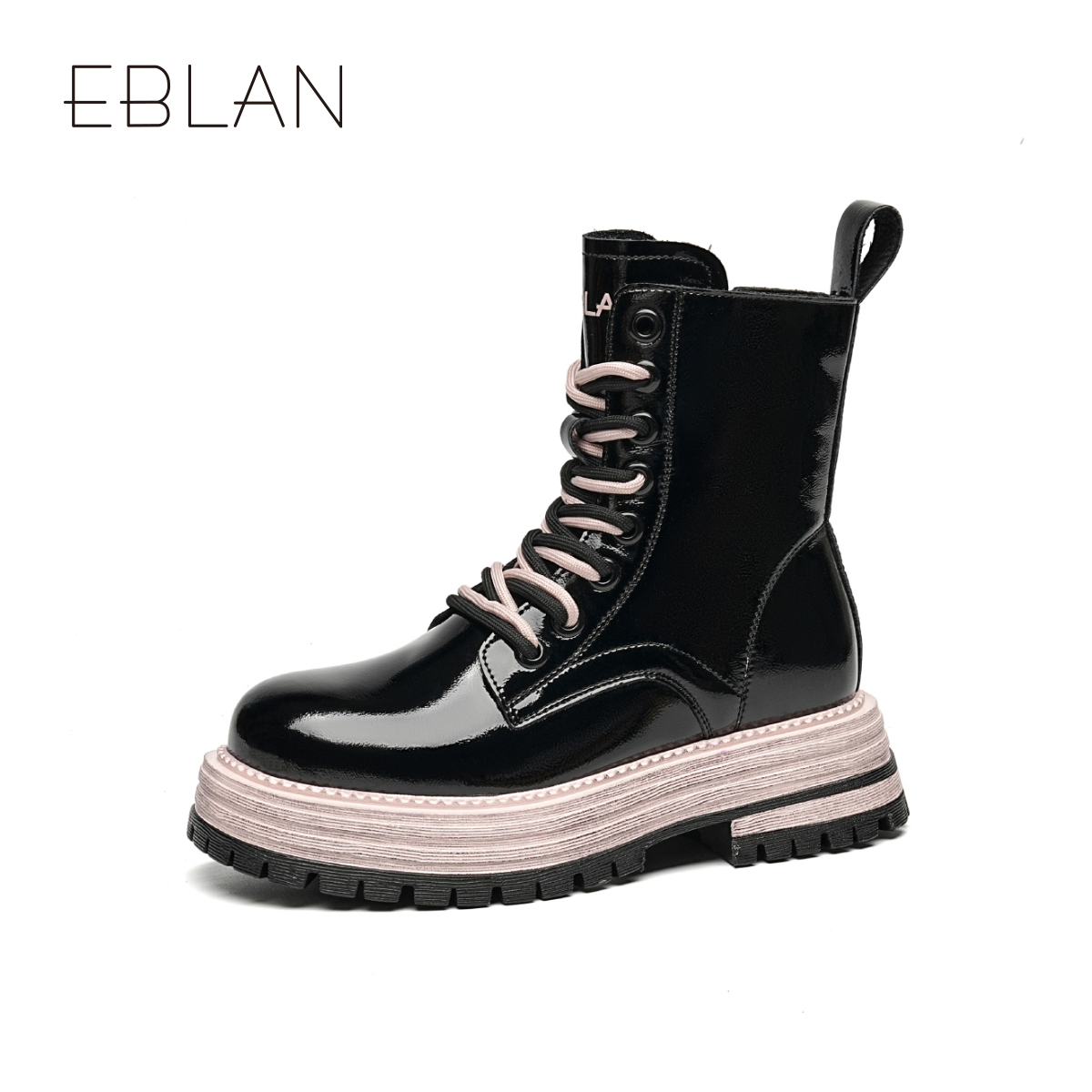 EBLAN/伊伴女靴厚底英伦风马丁靴2025秋季新款复古时尚百搭短靴