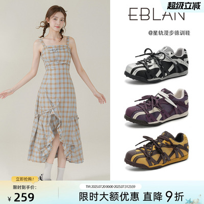 EBLAN/伊伴花式绑带休闲德训鞋女