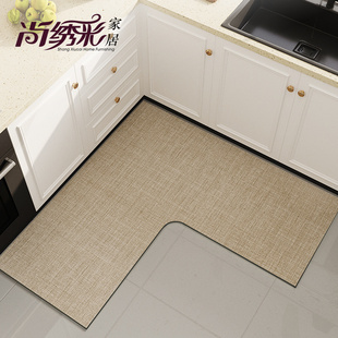 厨房专用地垫2024新款可擦免洗防滑垫子L型防油脚垫家用吸水地毯