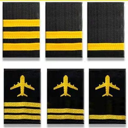 肩章二三四杠印度丝航空飞机师制服普通织唛机长驾驶员肩章肩套