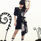 高腰宽松不规则连身裤 JfYanYan原创设计感小众印花连体裤 女春夏