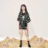 JfYanYan新款 百搭 夏季 女短休闲裤 松紧腰原创小众设计印花短裤