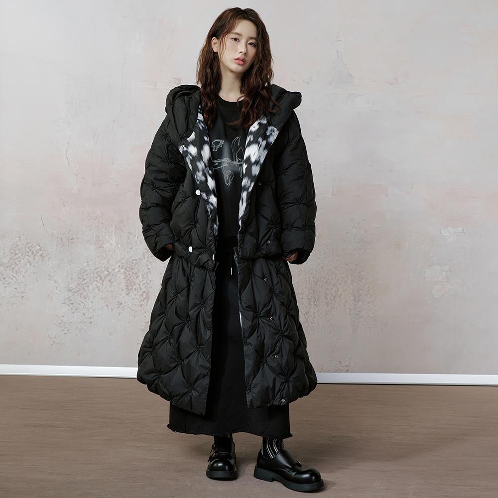 JfYanYan白鸭绒可拆卸长款羽绒服