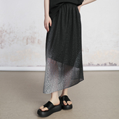 黑白渐变色a字半身裙女2025新款 JfYanYan 光谱飞飞 夏日豹纹半裙