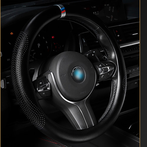 WRC四季通用真皮免手缝方向盘套