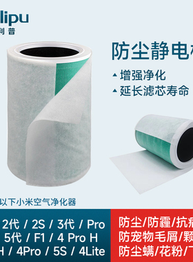 适配小米米家空气净化器滤芯防尘静电棉滤网初效棉123代2S/Pro/F1