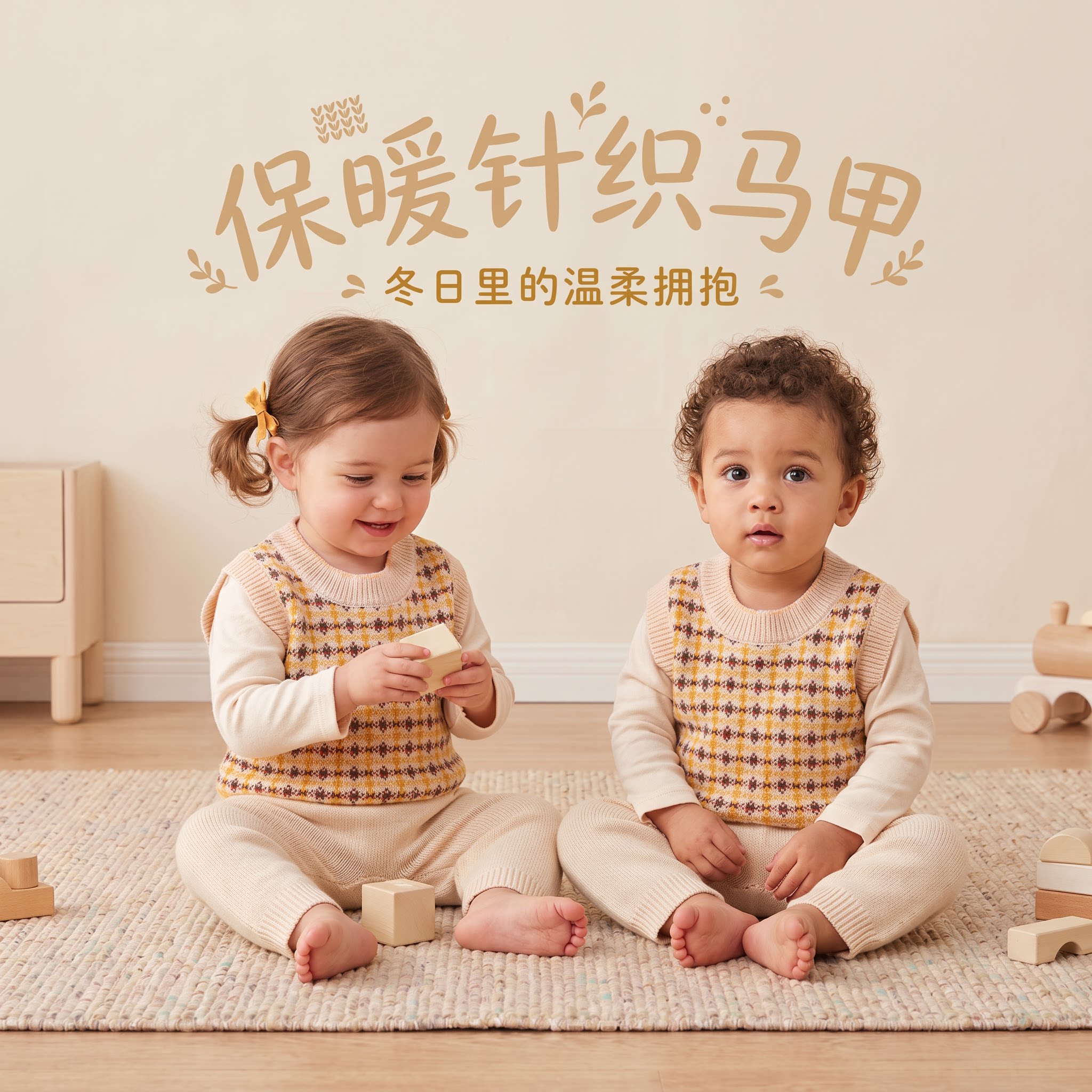 【断码清仓】儿童针织马甲背心男童套头女童毛衣小童秋冬宝宝坎肩