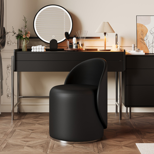 可旋转化妆凳轻奢高级感化妆椅卧室高靠背蛋壳椅极简实木靠背椅子