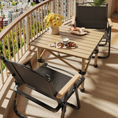 阳台折叠桌椅两用小茶几户外可携式 小桌子露营野餐装 备折叠桌椅子