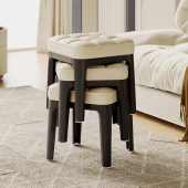 小凳子家用加厚塑料板凳客厅软包方凳茶几凳可叠放门口入户换鞋 凳