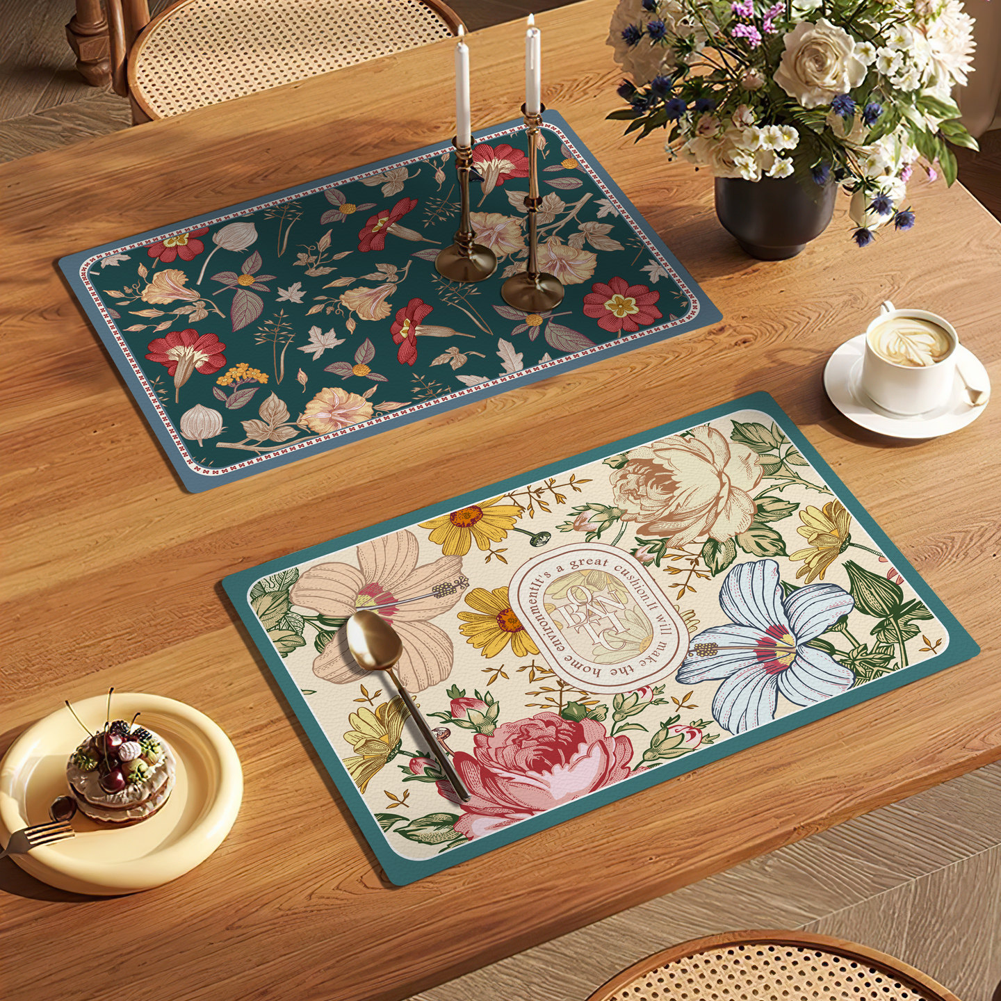 高级感美式西餐垫皮革餐桌隔热垫防烫防水防油免洗小桌垫餐盘杯垫,居家布艺,餐垫,淘宝优惠券,粉丝福利购,淘宝优惠卷