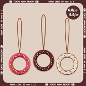 日韩国可爱甜甜圈卡通手机挂绳创意硅胶指环扣小手绳u盘挂件女款