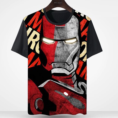 钢铁侠 Iron Man 周边短袖T恤衣服装夏季半袖体恤来图定制