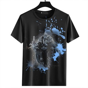 魔兽争霸 魔兽世界 伊利丹阿尔萨斯 半袖T恤短袖衣服同款周边体恤