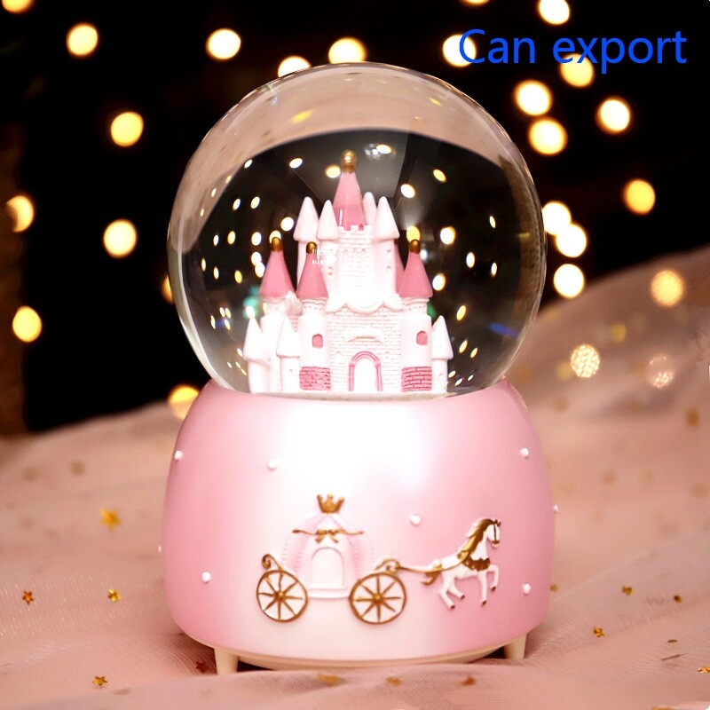 fairy tale castle crystal ball magic carriage snow music bo