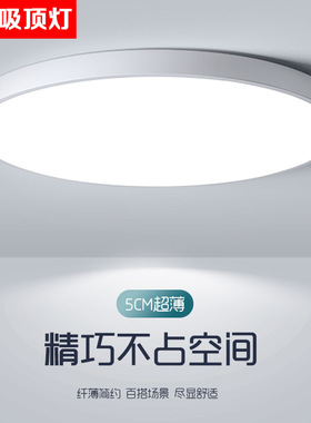超薄现代简约LED吸顶灯圆形卧室灯饰客厅灯创意书房餐厅阳台灯具
