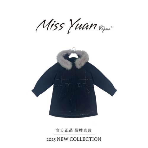 M.Y 媛总貉子毛大毛领中长款派克羽绒服XB21222